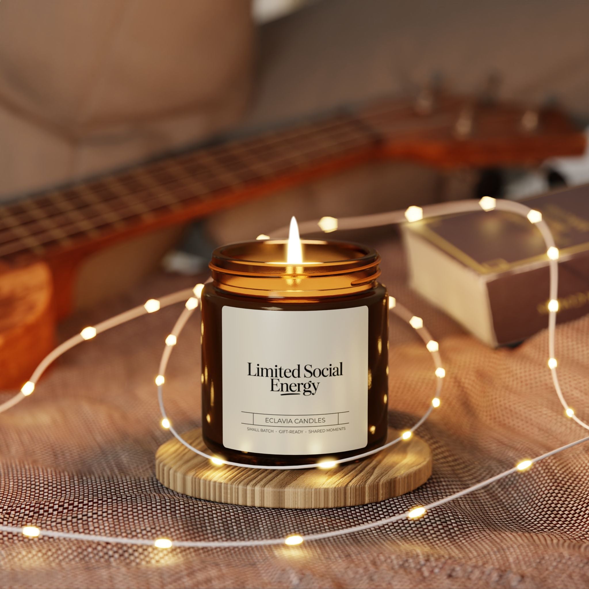 Limited Social Energy Soy Candle — Amber Jar Scented Candle