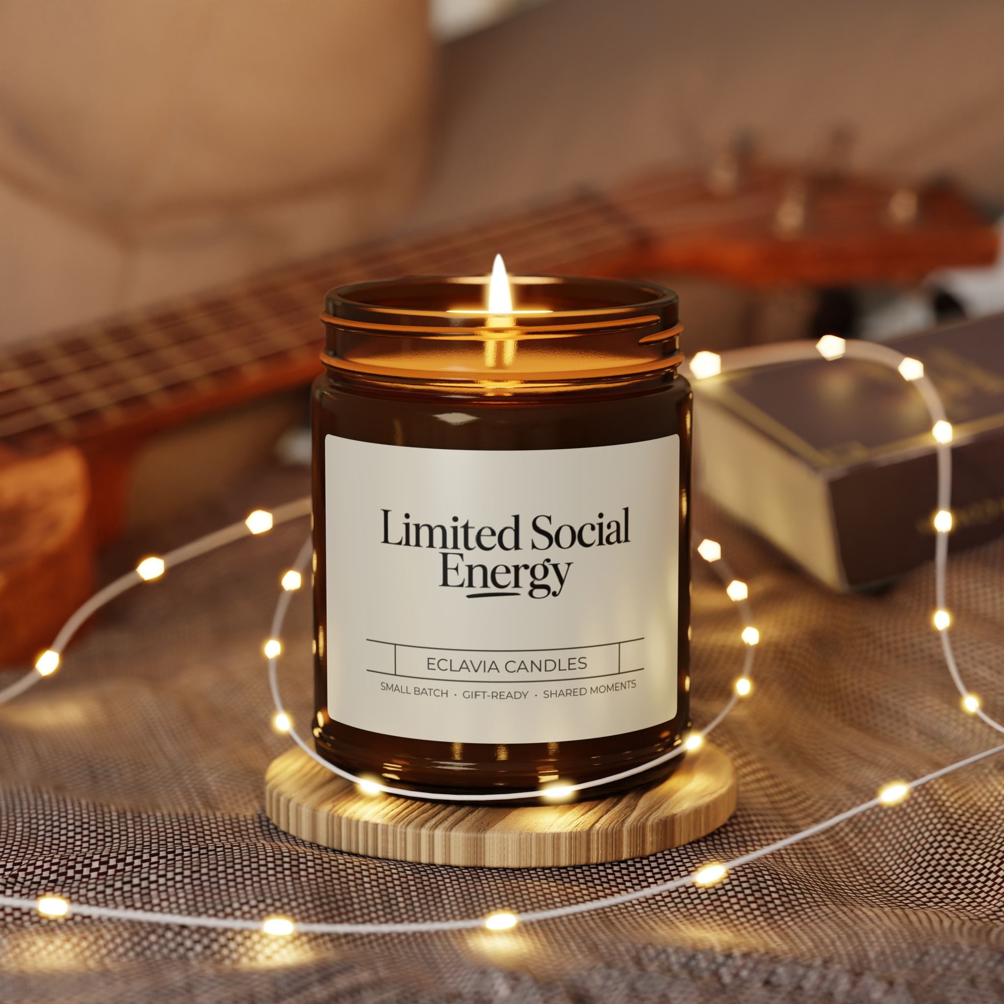 Limited Social Energy Soy Candle — Amber Jar Scented Candle
