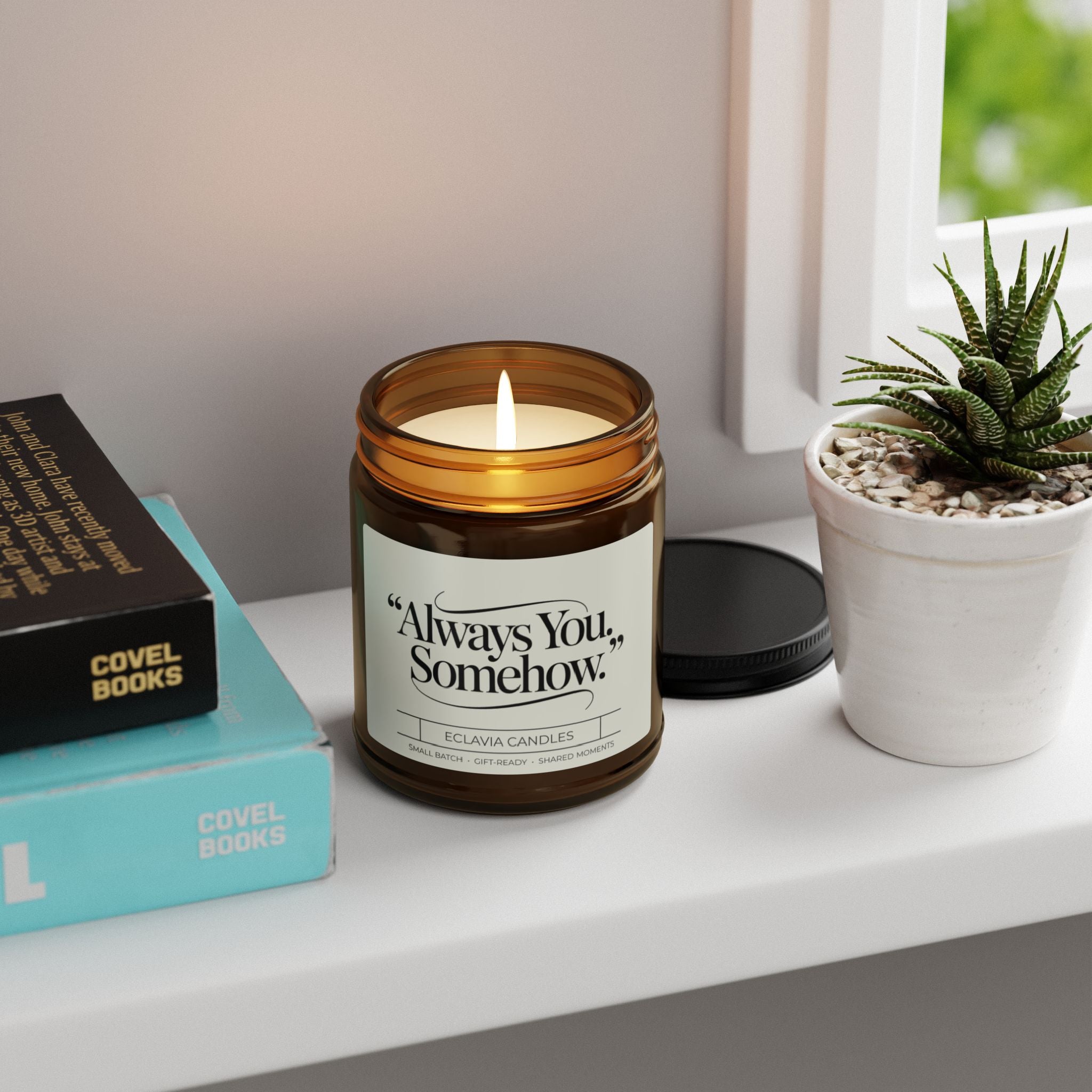 Always You, Somehow — Scented Soy Candle (Amber Jar)