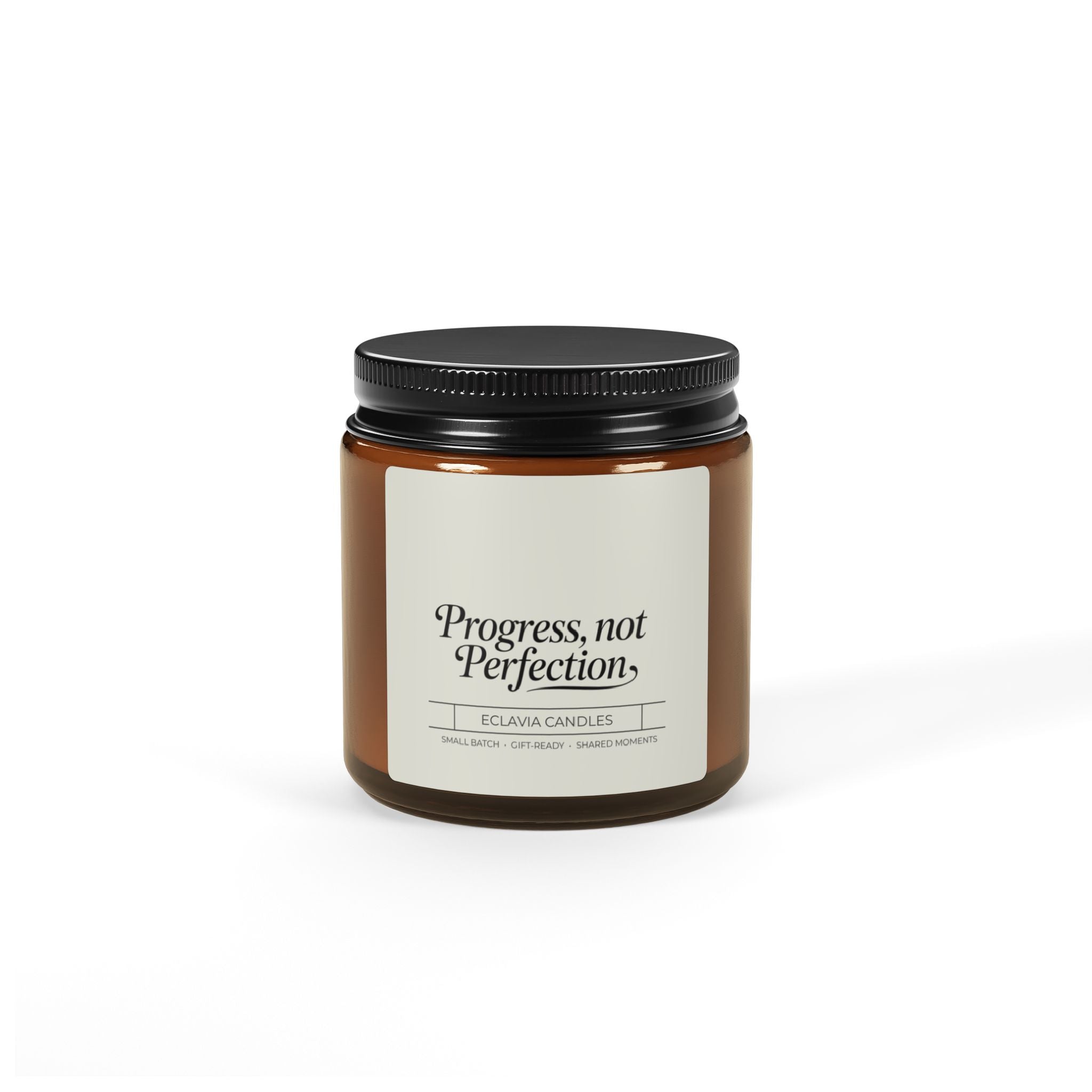 Progress, Not Perfection Soy Candle — Amber Jar Scented Candle (Multi-Size)